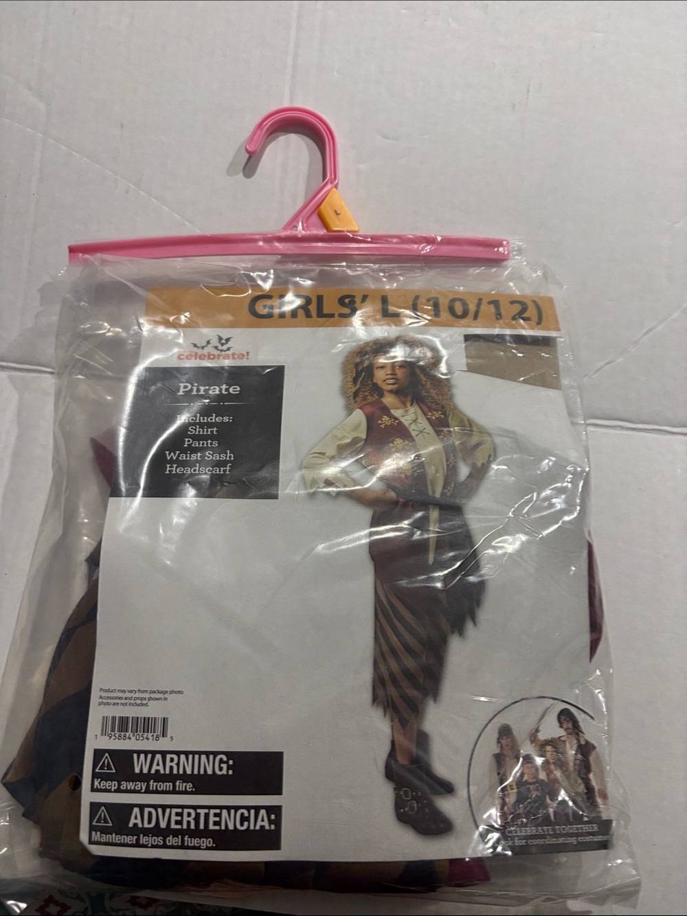 Girls Pirate Costume - Burgundy and Brown